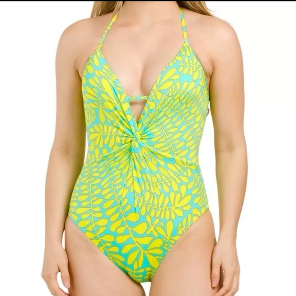 Trina Turk Trellis Twist Front One-Piece Swimsuit Size 6 New! - Picture 1 of 5